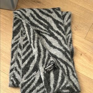 Zara Gray and Black Zebra Print Scarf